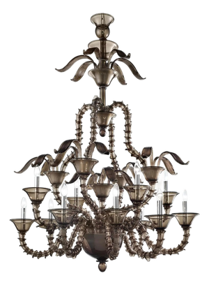 Handcrafted Modern Fumé Murano Glass Chandelier by Simoeng