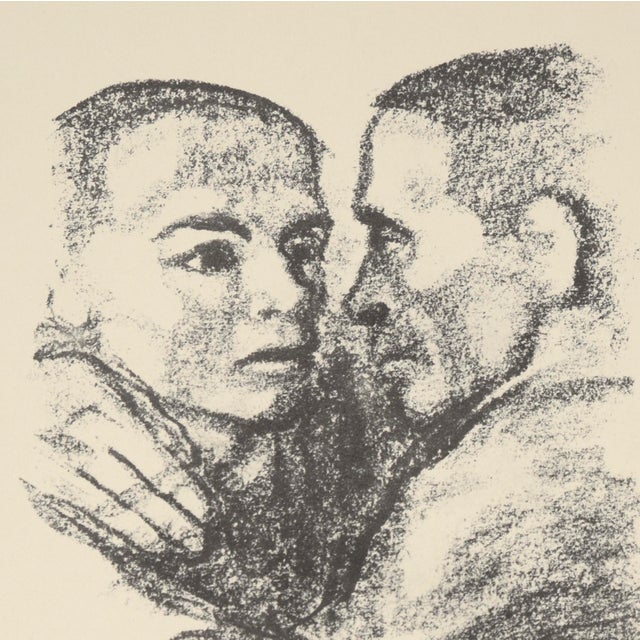 Bold print of "Brotherhood" by Kathe Kollwitz (German, 1867-1945). This piece is one of the Lithographic reproductions of...
