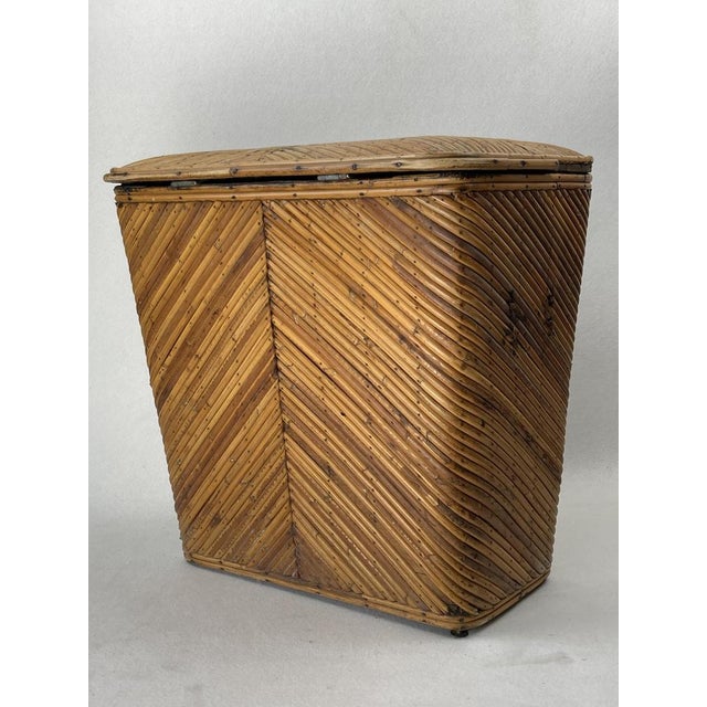 Vintage pencil split reed rattan bamboo wicker chest, ca 1950s -1960s. We actually have two of these trunks and the first...
