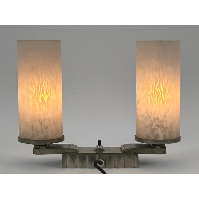 Art Deco Brass and Glass Table Lamp, France, 1920s For Sale - Image 14 of 18