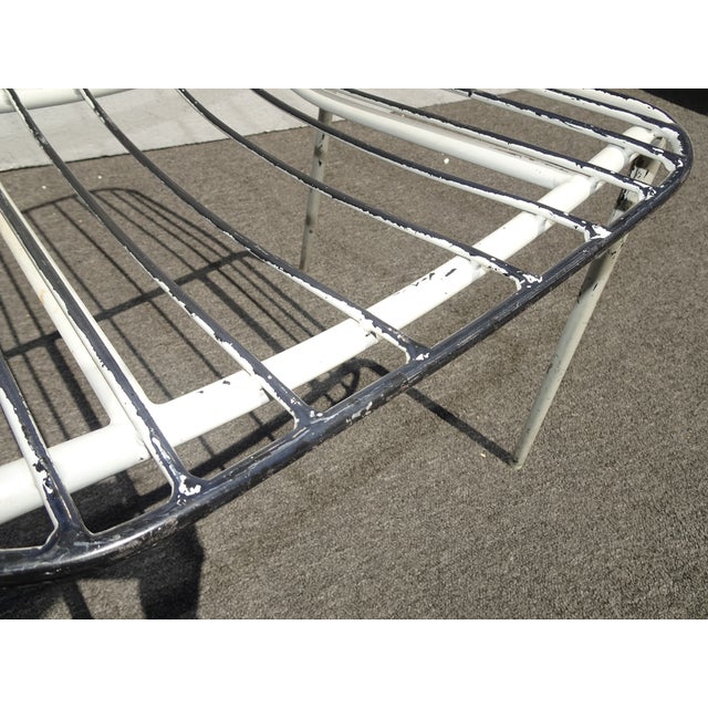 Pair of Vintage Mid Century White Iron Side Chairs For Sale - Image 11 of 12