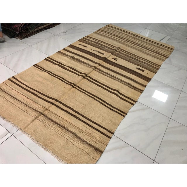 Textile Vintage Naturel Turkish Off White Rug For Sale - Image 7 of 11