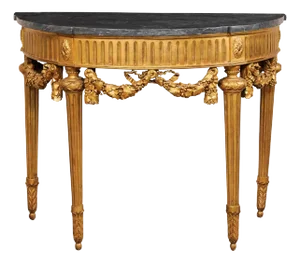 An Exquisite 18th C. French Demi-Lune Table