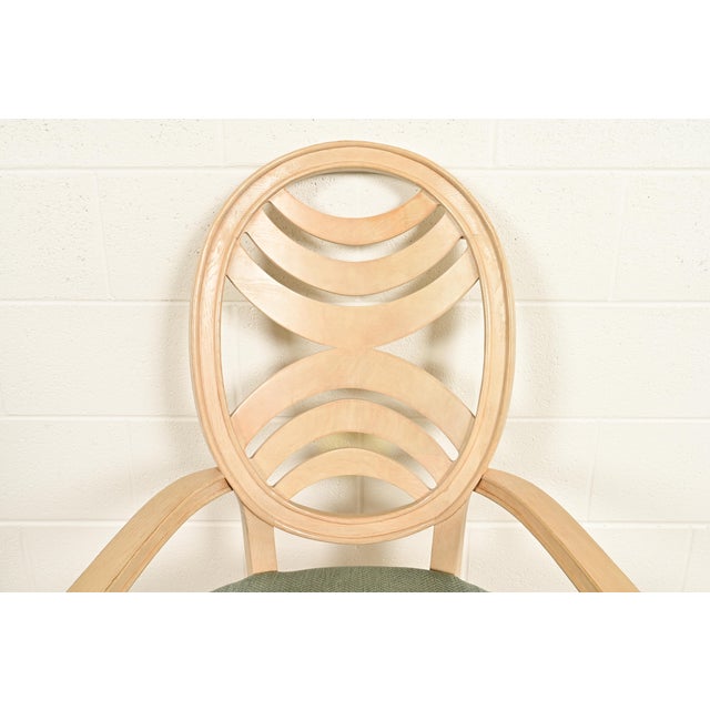 Wood Henredon Modern Art Deco Carved Oak Dining Chairs, Set of Eight For Sale - Image 7 of 16