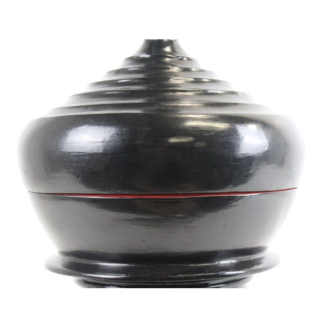 Burmese Black Lacquer Offering Bowl For Sale - Image 11 of 13