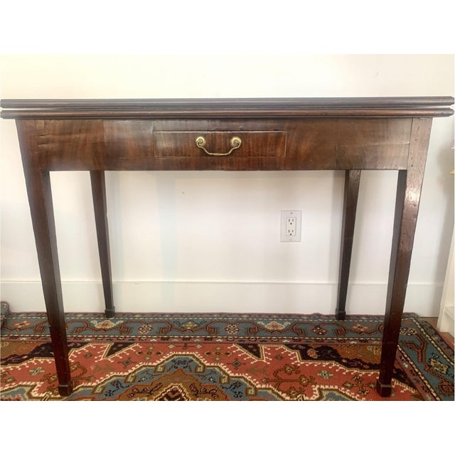 Traditional 18th Century Georgian Style Mahogany Flip Top Card Table For Sale - Image 3 of 10