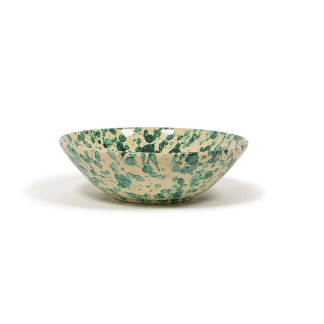 Sharland England Splatter Bowl, Large, Yellow & Verde For Sale - Image 4 of 5