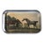 Horse Country Scene Glass Paperweight, Circa 1970s For Sale