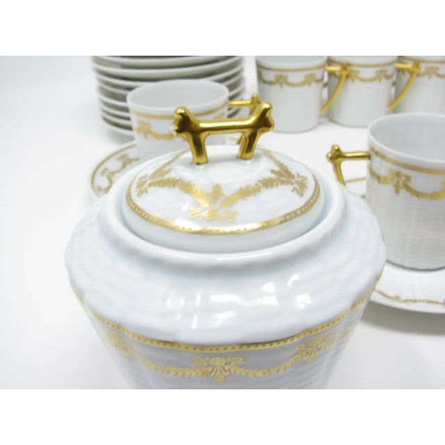Vintage Robert Haviland & C. Parlon Limoges Porcelain Demitasse Tea or Coffee Set With Gold Decoration - 24 Pieces For Sale In Chicago - Image 6 of 13
