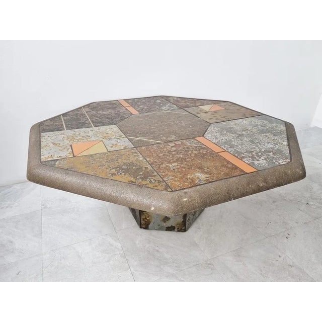 Brutalist Slate Coffee Table, 1970s For Sale - Image 4 of 10