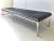 8 feet long! This is a fantastic large, leather tufted "Museum" bench for Metropolitan. It is in all original vintage...