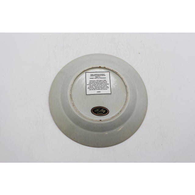 Circa 1815 Pair of Chinese Export Porcelain for the American Market Armorial Dessert Plates For Sale - Image 4 of 7