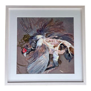 Patric Coogan Still Life Bird Gouache Ion Board For Sale