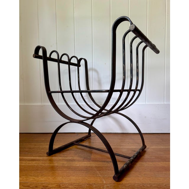 Gray 1950s Scrolled Iron Cerule Bench For Sale - Image 8 of 9