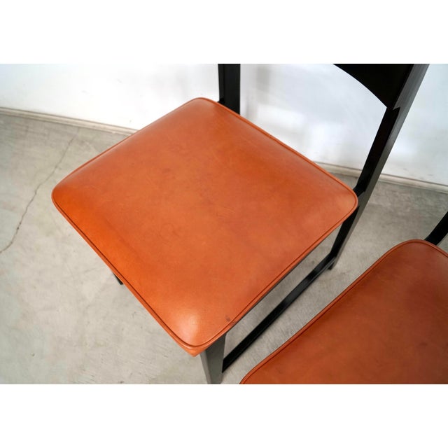 1950’s Mid-Century Modern Leather Dining Chairs - Set of 6 For Sale - Image 11 of 12