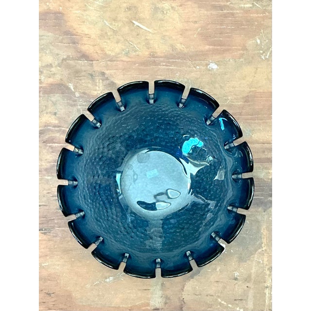 Mid-Century Modern Vintage Mid Century Modern Swedish Scalloped Glass Bowl For Sale - Image 3 of 12