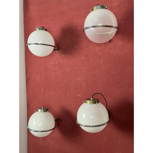 Silver Murano Glass and Chromed Metal Wall Lamps in the style of Gino Sarfatti, 1960s, Set of 4 For Sale - Image 8 of 17