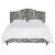 Transitional Kenmore Bed in Cream Black Linen Zebra, California King For Sale - Image 3 of 6