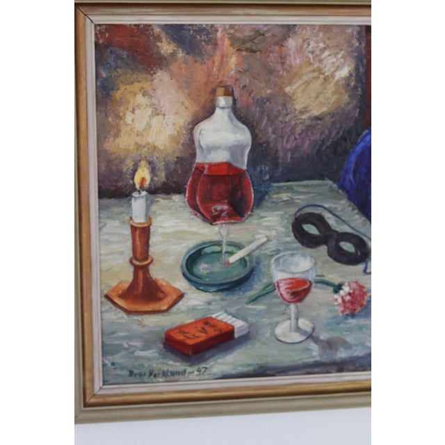 1940s Bror Barklund, After the Masquerade, 1947, Oil on Panel, Framed For Sale - Image 5 of 18