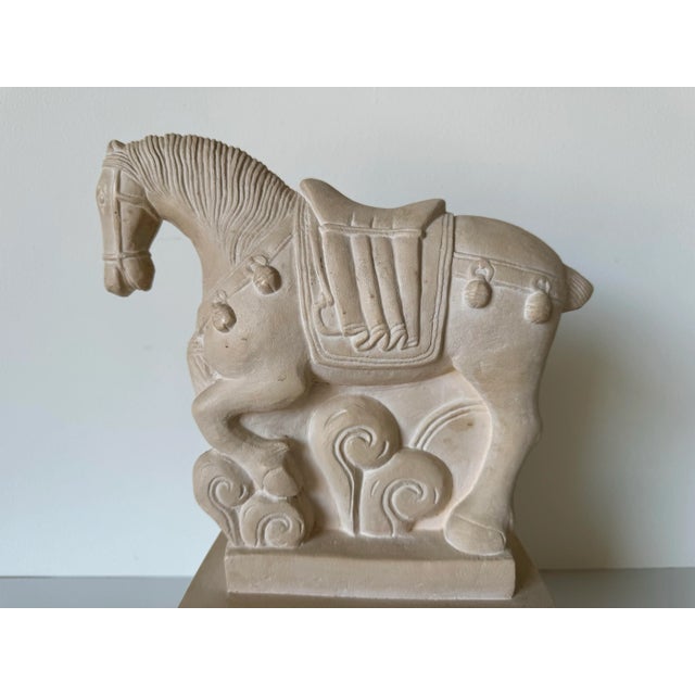1980s Vintage Chinese Ceramic - Plaster Horse Sculpture For Sale - Image 5 of 12