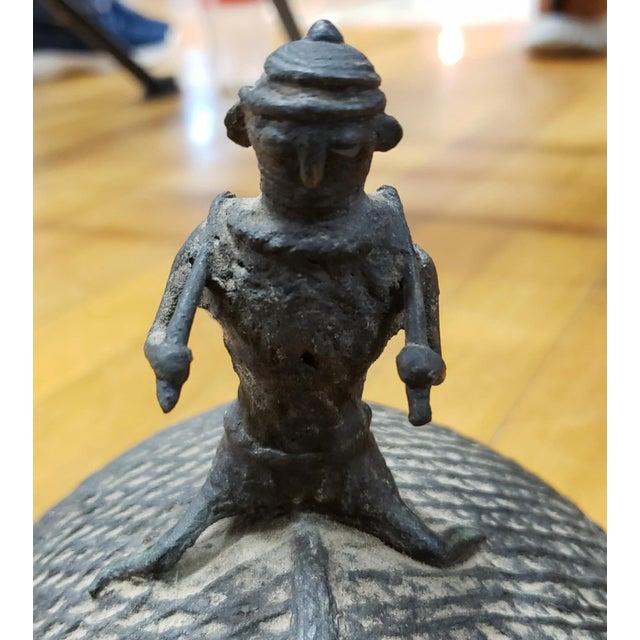 Late 19th Century Man Riding Turtle Bronze Sculpture From Benin For Sale In New Orleans - Image 6 of 9