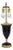 Antique French Neoclassical Black Faceted Opalene Glass Urn Brass Table Lamp For Sale
