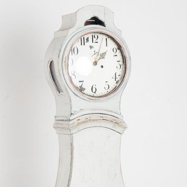 19th Century Swedish White Mora Grandfather Clock For Sale - Image 4 of 12