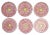1980s Vintage Barney's New York Large Majolica Pink Flower Chargers "Mint Condition" - Set of 6 For Sale - Image 5 of 6