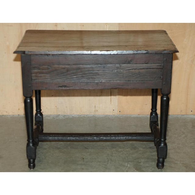 17th Century Antique Charles Ii Flemish Oak Side Table with Single Drawer, 1670 For Sale - Image 13 of 18