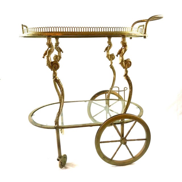 Mid Century Bronze Bar Cart Chairish