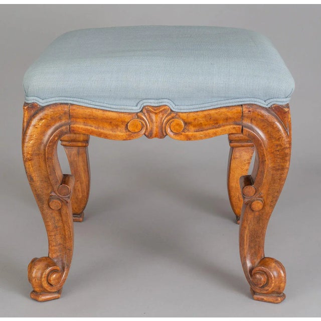 Antique English Bird's Eye Maple Stool For Sale - Image 4 of 10