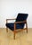 Brown Navy Blue GFM-64 Armchair in Dark Wood from Edmund Homa, 1970s For Sale - Image 8 of 13