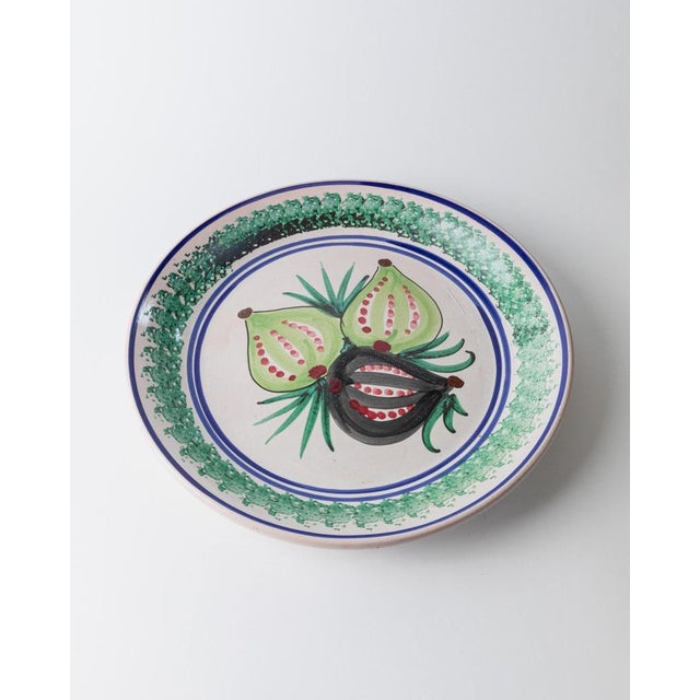 This huge vintage ceramic wall or collection plate from Sicily, crafted in the 1960s, showcases a charming hand-painted...