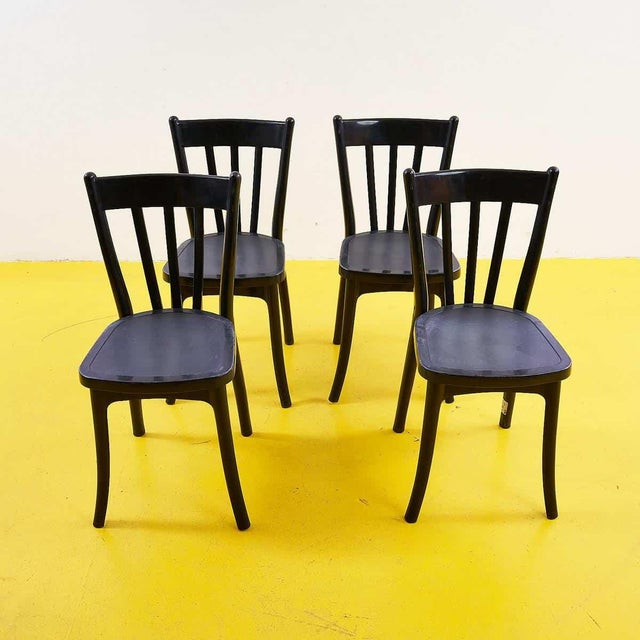 Black Plastic Chairs, Set of 4 For Sale - Image 10 of 10