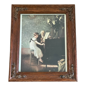 “The Music Lesson” Artist Muenier 1863-1934 Print, Framed