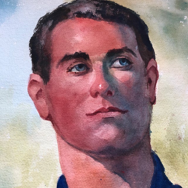 Original Vintage watercolor painting on paper unsigned 14 x 20 unframed