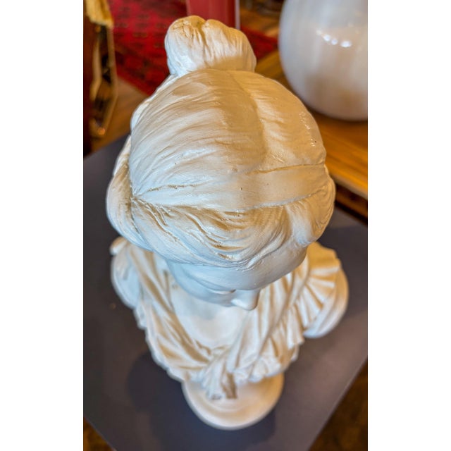 1960s Large Cast Plaster Bust of Young Lady For Sale In Saint Louis - Image 6 of 7