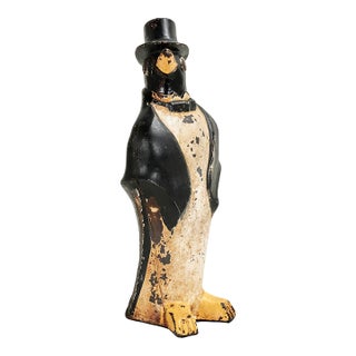 Hubley Antique Cast Iron Penguin Doorstop For Sale