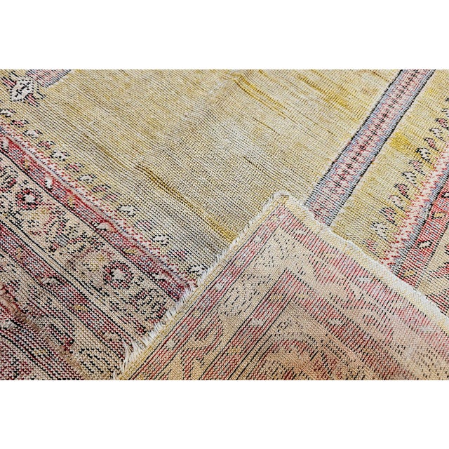 Turkish Late 19th Century Turkish Prayer Rug, Handwoven Wool, Pale Yellow, 4' x 4' For Sale - Image 3 of 16