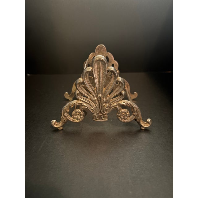 1970s 1970s Leonard Silver Italian Baroque Style Knife Rest, Elegant Tabletop Accessory For Sale - Image 5 of 9