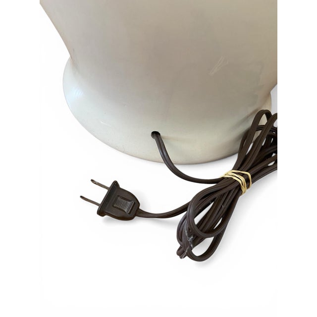 Hollywood Regency Ivory Ceramic & Rattan Ginger Jar Table Lamps - A Pair For Sale - Image 10 of 10