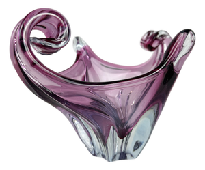 Mid-Century Modern Sommerso Art Glass Sculptured Bowl by Cristallo Venezia, 1960