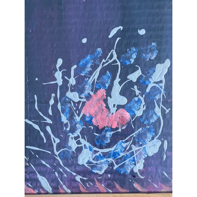 Abstract Modern in Purple by Elia in a Gold Frame For Sale - Image 4 of 7