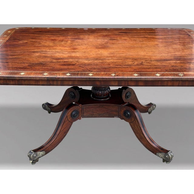 Late 18th Century George III Mahogany and Brass Inlay Centre Table, 1790s For Sale - Image 5 of 15