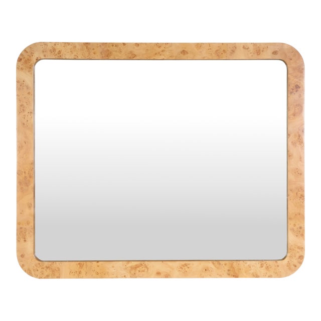 Cora 44 in. W x 36 in. H Rectangular Mappa Burl Wall Mirror, Light Burl For Sale