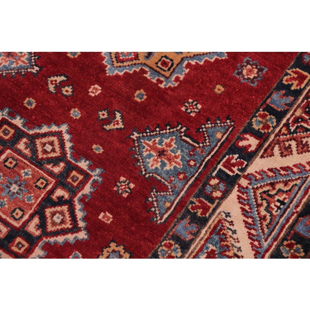2020s Rustic Kazak Red/Beige Wool Runner Rug- 2'7''x9'6'' For Sale - Image 5 of 10