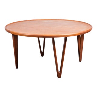 Round Teak Coffee Table attributed to Tove & Edvard Kindt-Larsen, Denmark, 1950s For Sale