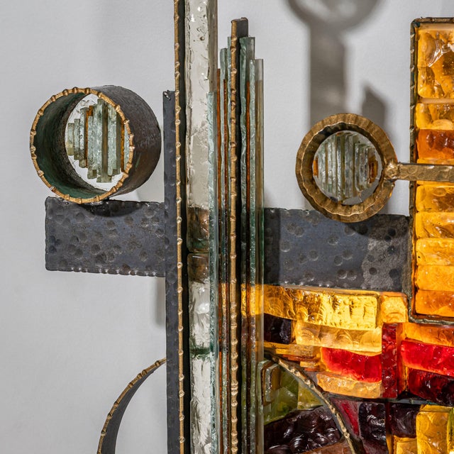1970s Sculptural Brutalist Wall Light Attributed to Albano Poli for Poliarte For Sale - Image 10 of 12