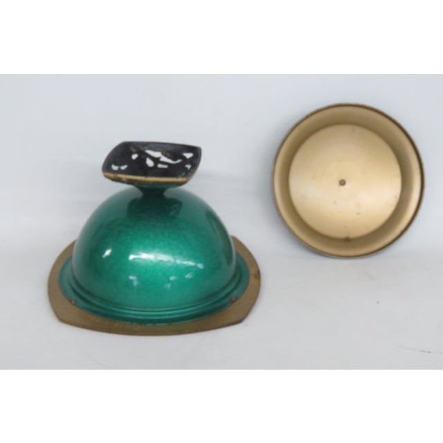 Mid Century Judaica Israeli Enamel Lidded Brass Serving Bowl Pedestal Dish 5003b For Sale - Image 11 of 14