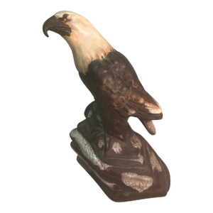 Eagle --1980s Large Glazed Eagle on Rock
